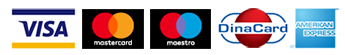 Plaćanje platnim karticama: Maestro, MasterCard, VISA, AMEX i Dina.