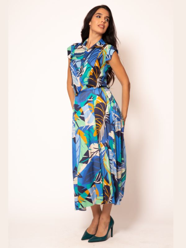 Suknja HS11 plavi cvetovi p