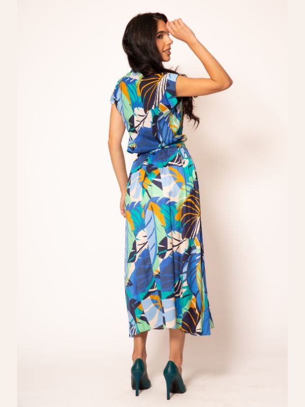 Suknja HS11 plavi cvetovi z